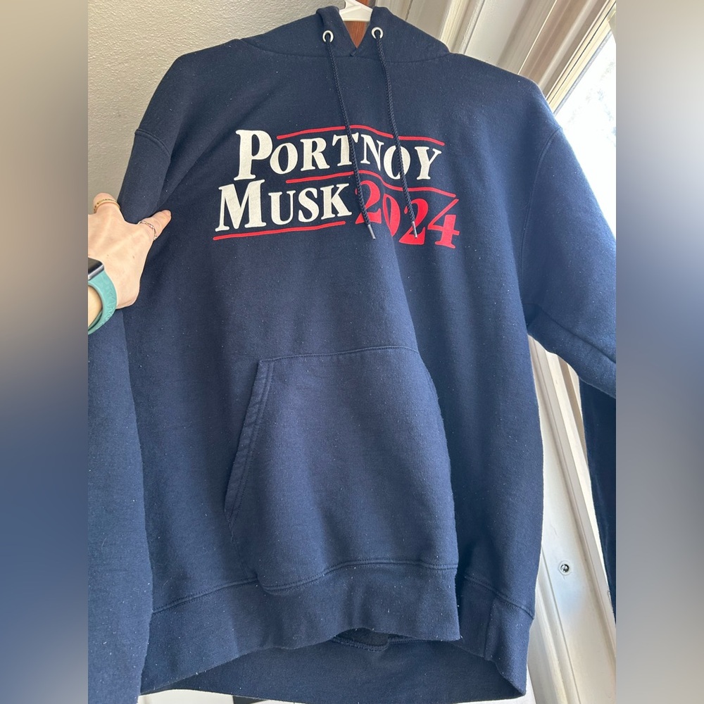 Barstool Sports Champion Black Hoodie with Red and White Print